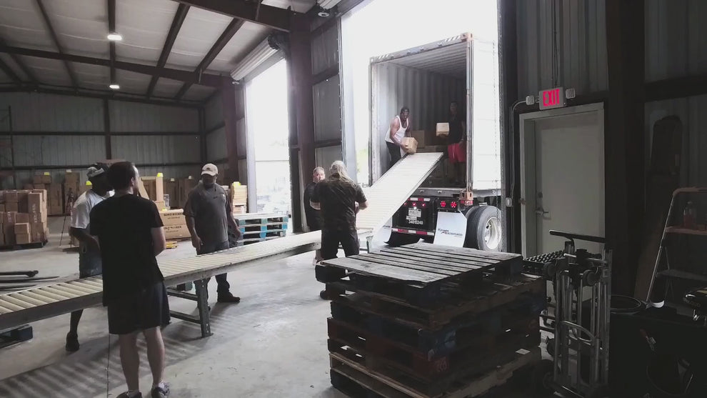 Video of B2 Audio Inventory arriving at our warehouse and the truck being unloaded.