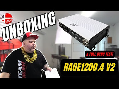 B2 Audio RAGE 4-Channel 1200 Watt 2-Ohm Class D Full Range Amplifier